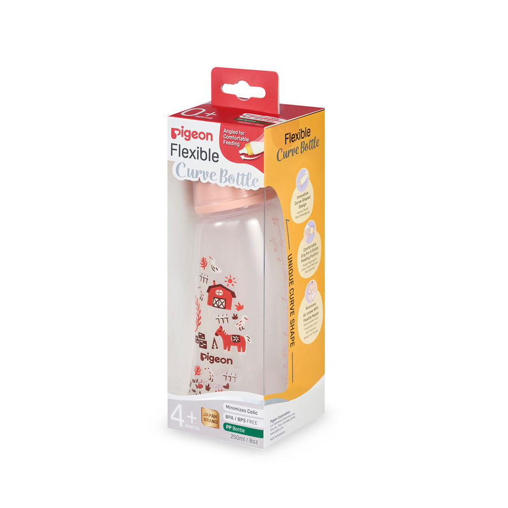 Pigeon Curve Standard Neck Nursing Bottle Pp 250ml Farm