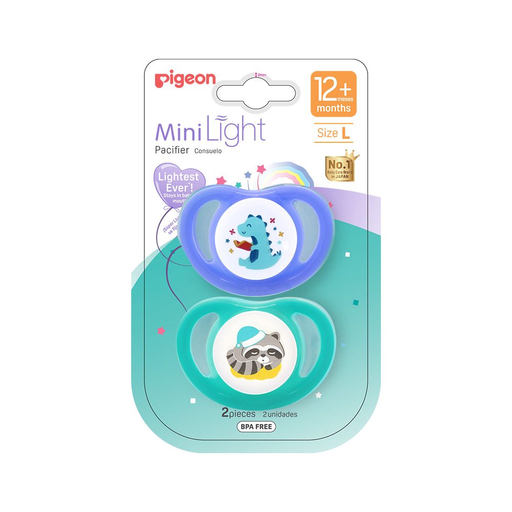 PIGEON MINILIGHT SOFTEST SILICONE BOY PACIFIER 2PCS - L
