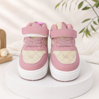 Kids Pink & Cream Casual High-Top Velcro Sneaker - View 2