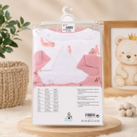 Adorable Pink Bear Print Cotton Baby Romper (3-6M) - View 5