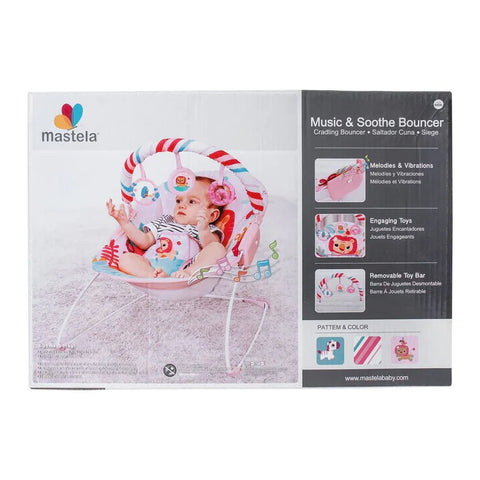 Mastela Music & Soothe Baby Bouncer (Model 6936) – Comfortable Infant Rocker with Melodies and Calming Vibrations