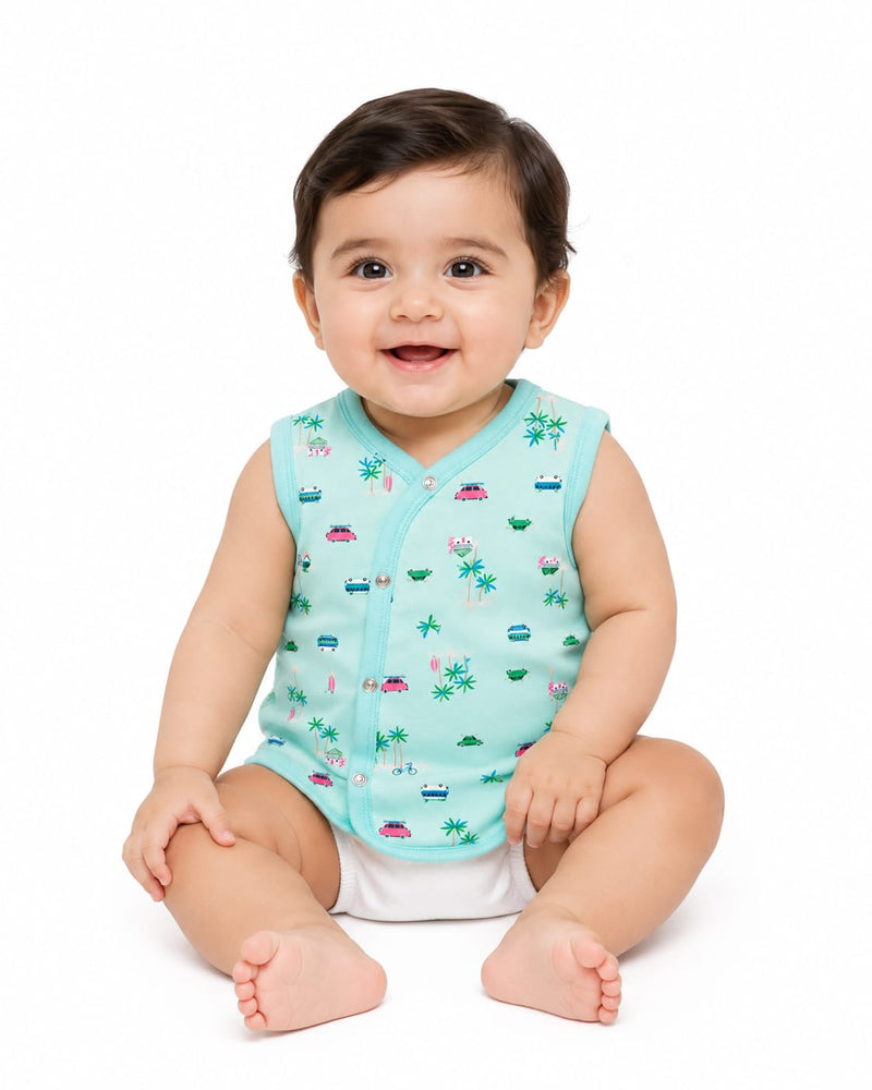 Girls Sleeveless jacket Green  Zubaidas