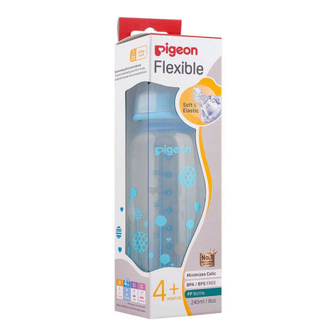 Pigeon Flexible Slim Neck Baby Feeding Bottle 240ml – 4+ Months, BPA/BPS Free