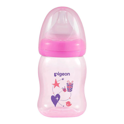 Pigeon Baby Feeding Bottle – Pink Printed Wide Neck Feeding Bottle