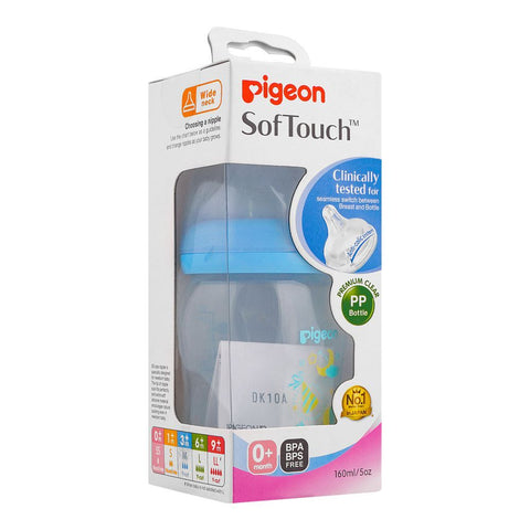 Pigeon SoftTouch Wide Neck Baby Feeding Bottle 160ml – BPA & BPS Free