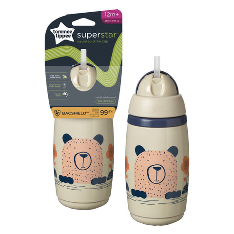 Insulated Straw Cup AL IL Grey 1X Tommee Tippee 266ML