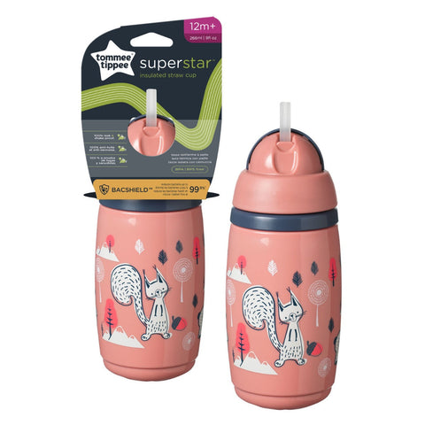 Insulated Straw Cup AL IL Pink 1X Tommee Tippee 266ML