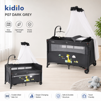 Kidilo Bedside Baby Bed Sleeping Cot with Rocking & Mosquito Net P07 - View 2