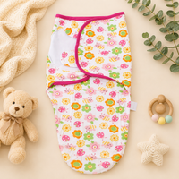 Floral & Honeybee Newborn Swaddle Sack – Adjustable Cotton Infant Sleep Wrap - View 3