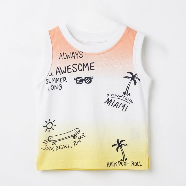 Baby Boy Sleeveless Graphic T-Shirt Tank Top  Zubaidas