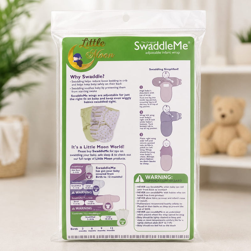 Soft Newborn Swaddle Wrap – Adjustable Cotton Baby Sleep Sack with Magic Wand Design