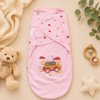 Soft Newborn Swaddle Wrap – Adjustable Cotton Baby Sleep Sack with Magic Wand Design - View 2