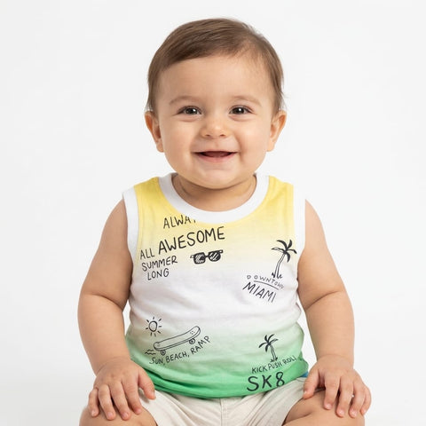 Baby Boy Sleeveless Graphic T-Shirt (Tank Top / Singlet Zubaidas