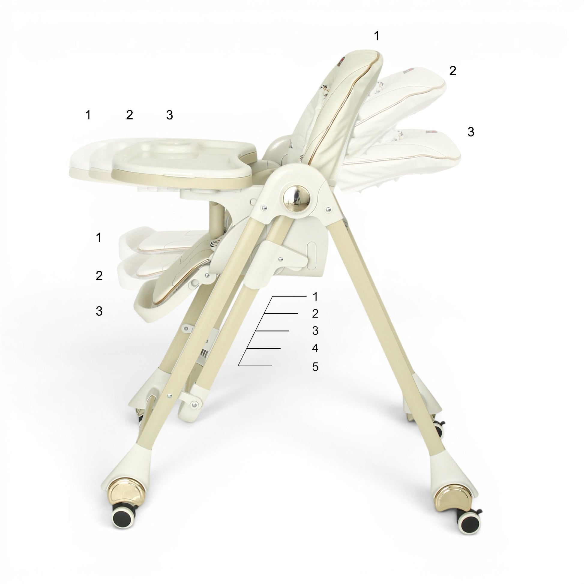 TINNIES BABY HIGH CHAIR W/SWING - WHITE