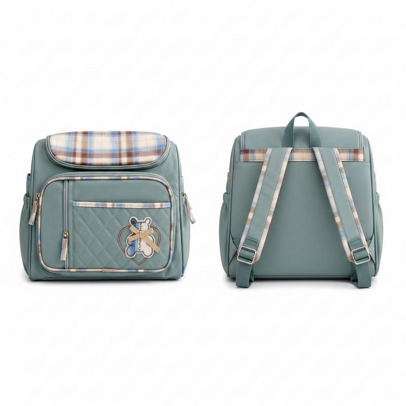Premium Baby Diaper Backpack – Multi-Pocket Waterproof Maternity & Travel Bag (Mint Green)
