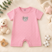 Adorable Pink Bear Print Cotton Baby Romper (3-6M) - View 3