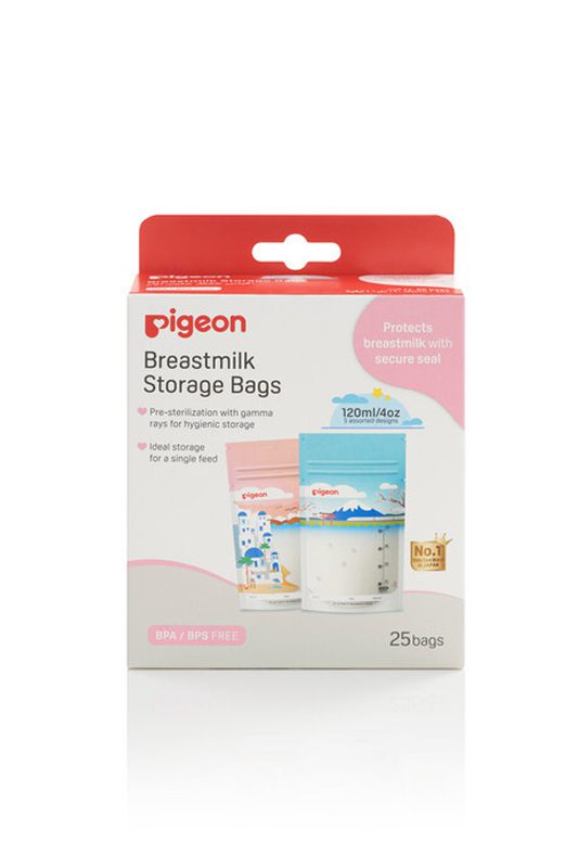 PIGEON BREASTMILK STORAGE BAGS – 120ML (25 PCS)