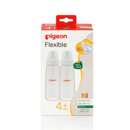 PIGEON FLEXIBLE PERISTALTIC NURSING BOTTLE – 240ML (2 PCS)