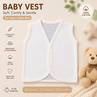 Soft & Gentle 100% Cotton Baby Vest Set (0-24 Months) - View 3