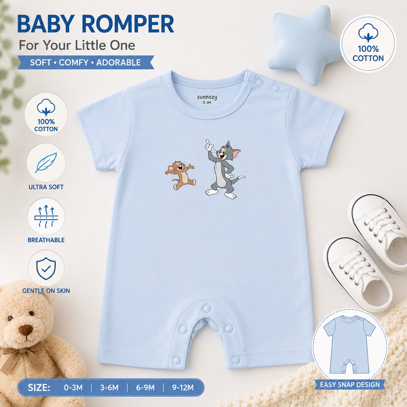 3-Piece Tom and Jerry Cotton Sleeping Suit Set