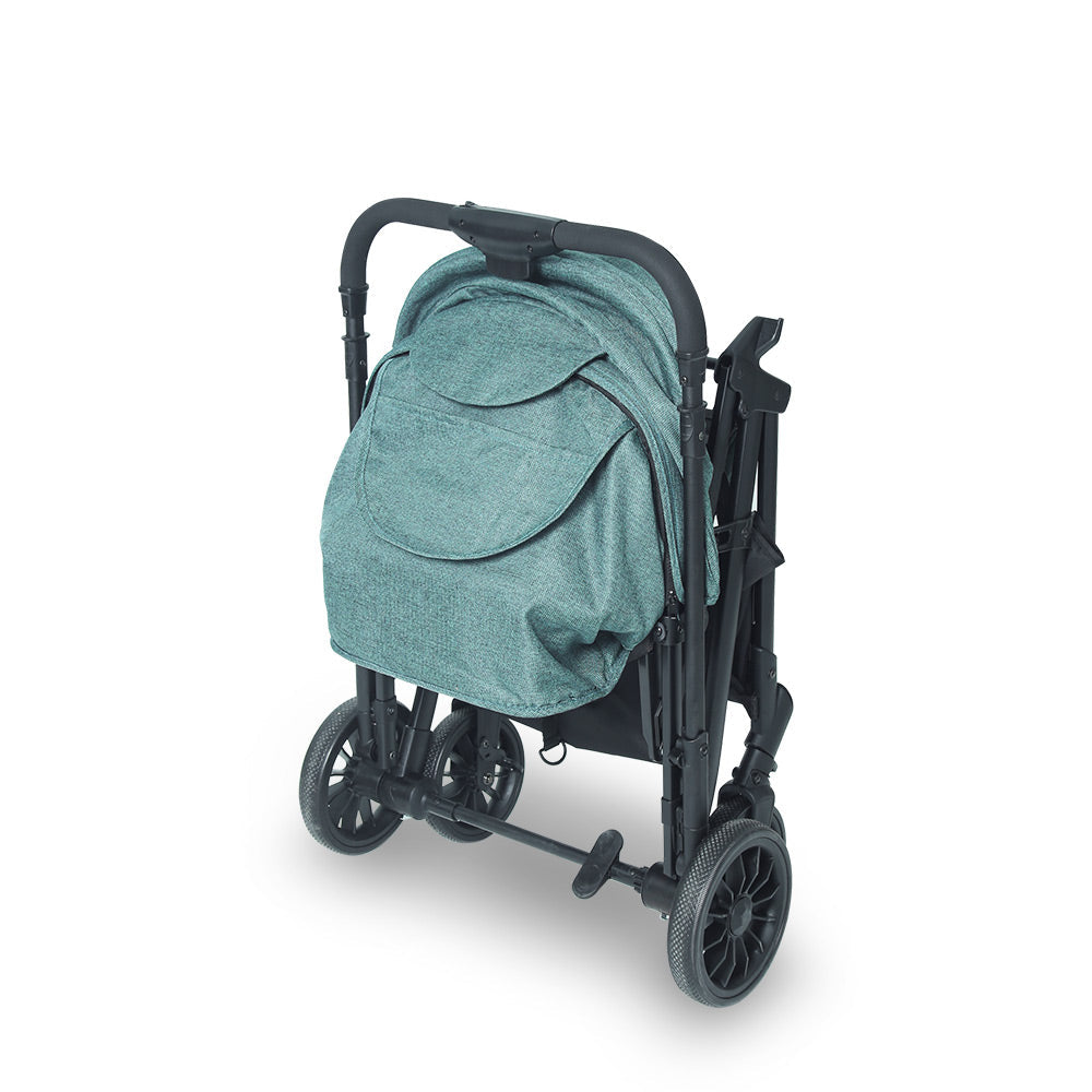 TINNIES BABY STROLLER – GREEN, FOLDABLE WITH REVERSIBLE HANDLE