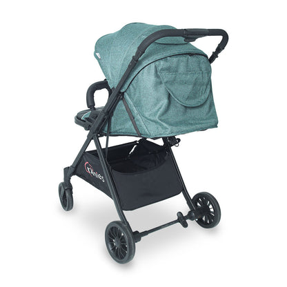 TINNIES BABY STROLLER – GREEN, FOLDABLE WITH REVERSIBLE HANDLE