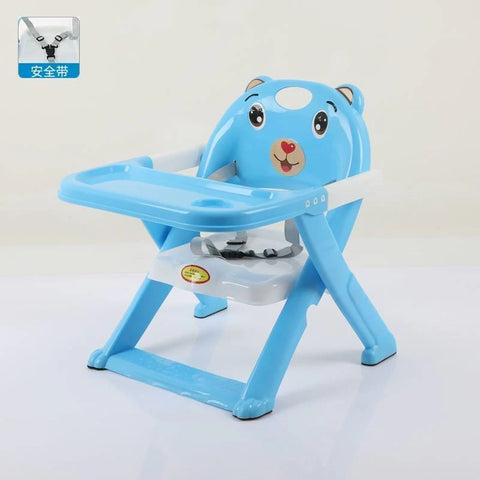 Cute Bear Baby High Chair with Feeding Tray | Foldable Toddler Dining Chair