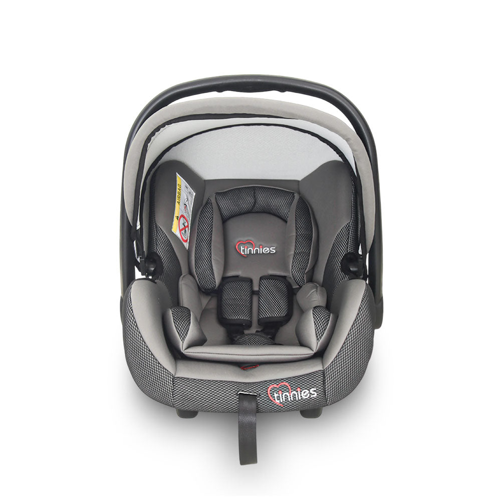 GREY BABY CAR SEAT & CARRIER – REAR-FACING, COMFORTABLE & SECURE