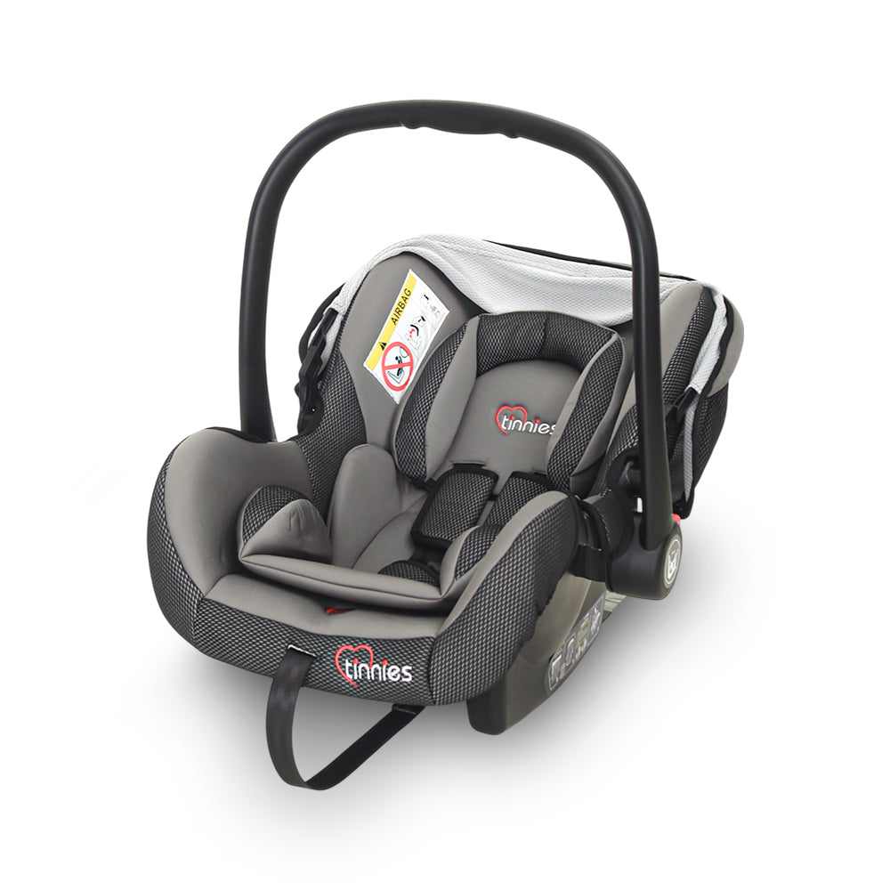 GREY BABY CAR SEAT & CARRIER – REAR-FACING, COMFORTABLE & SECURE