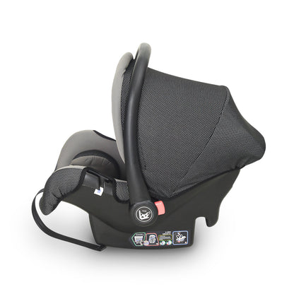 GREY BABY CAR SEAT & CARRIER – REAR-FACING, COMFORTABLE & SECURE