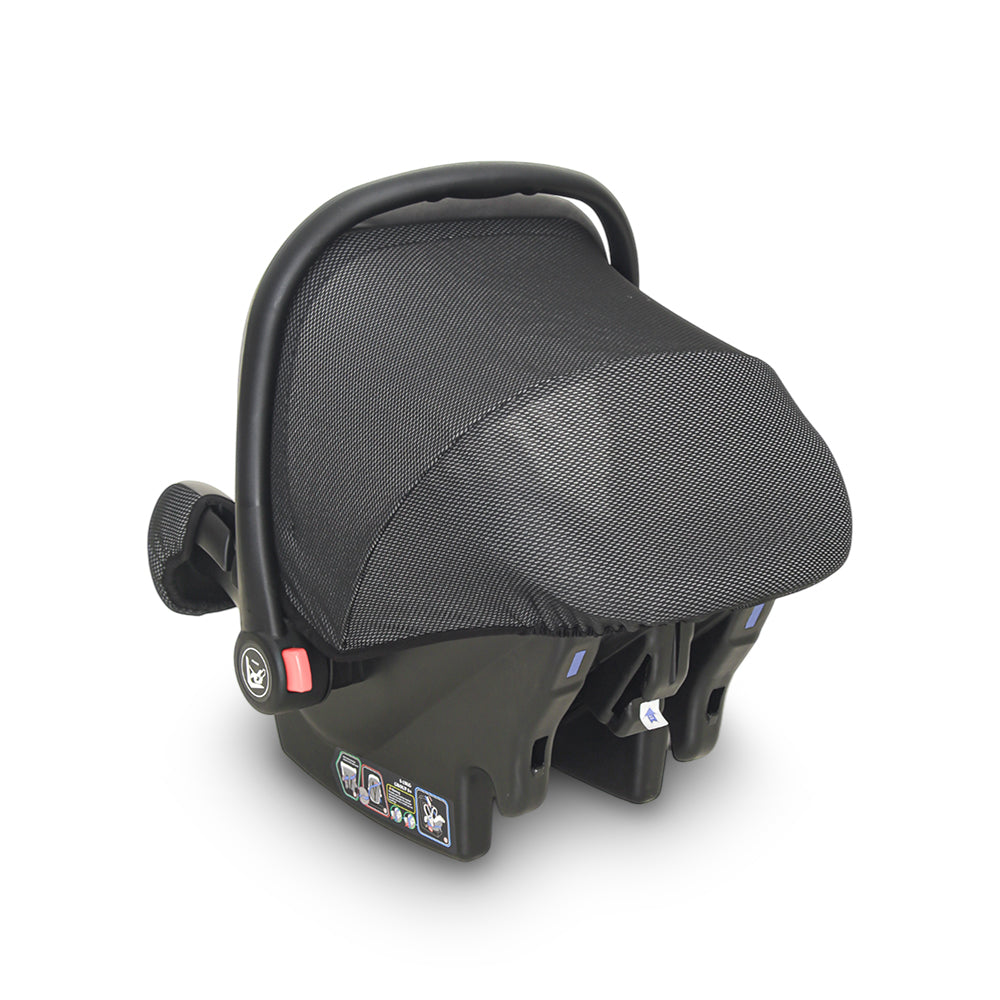GREY BABY CAR SEAT & CARRIER – REAR-FACING, COMFORTABLE & SECURE