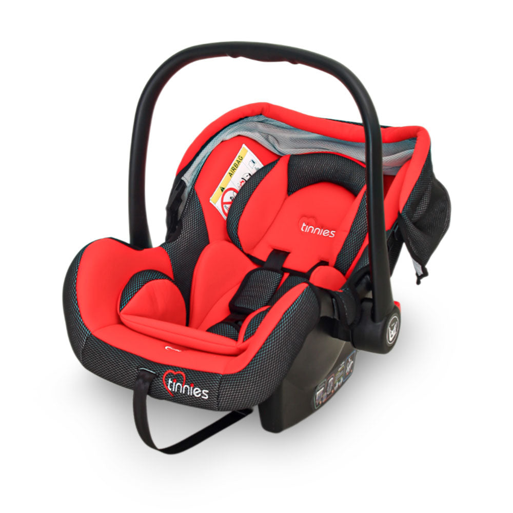 SECURE BABY CARRIER CAR SEAT – INFANT ROCKER WITH RETRACTABLE CANOPY RED