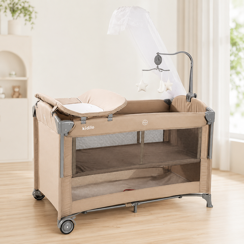 Kidilo Portable Baby Playpen T-702 Khaki Zubaidas