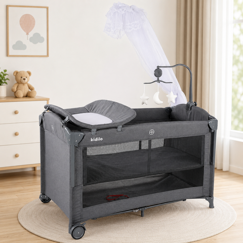 Kidilo Portable Baby Playpen T-702 Khaki Zubaidas