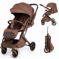 New Kidilo Travel Stroller D8 Premium Luxury Baby Stroller & Travel Pram – Lightweight, One-Hand Fold, Reversible Seat (Black | Coffee | Grey) - View 2