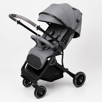 Kidilo-k919N Premium Foldable Baby Stroller – Lightweight Travel Pushchair with Reversible Seat | Beige, Black & Coffee - View 3