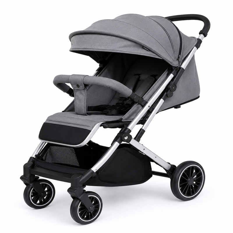 Kidillo K12 Premium Lightweight Foldable Baby Stroller – One-Hand Fold | Reclining Seat | Large Storage Basket | Travel-Friendly