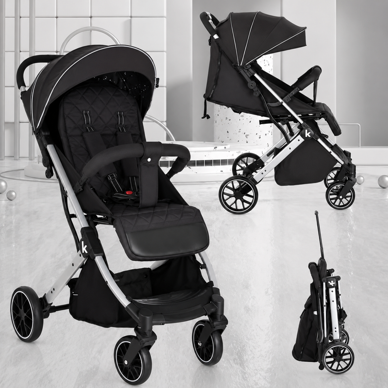 Kidillo K12 Premium Lightweight Foldable Baby Stroller – One-Hand Fold | Reclining Seat | Large Storage Basket | Travel-Friendly
