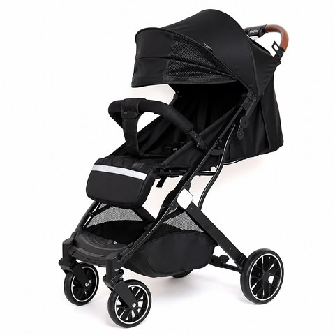 Kiddilo k9G Premium Compact Foldable Baby Stroller – Lightweight Travel Pram with Sun Canopy & Storage Basket (Black)