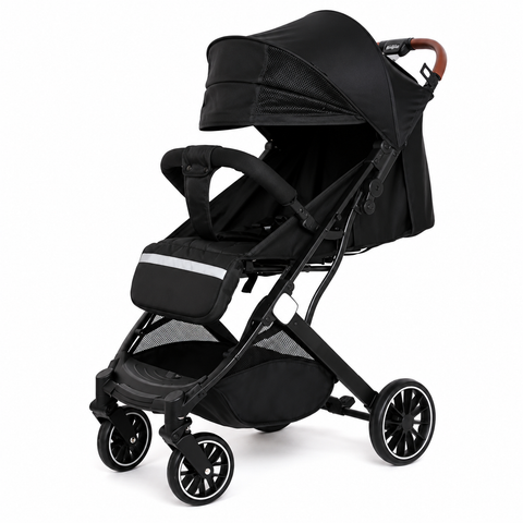 Kiddilo k9G Premium Compact Foldable Baby Stroller – Lightweight Travel Pram with Sun Canopy & Storage Basket (Black)