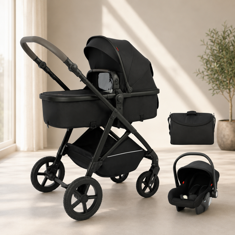 Kidilo K08M+C Premium 3-in-1 Baby Stroller & Travel System