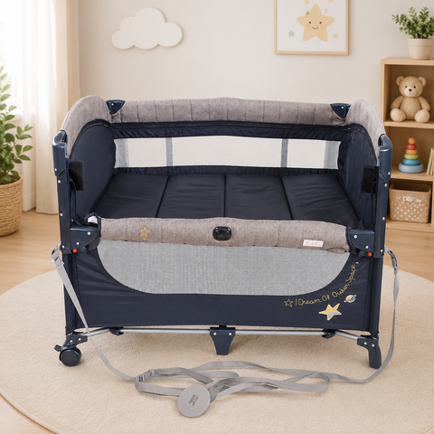 Drop Side Play Pen Blue T302