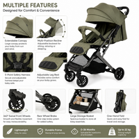kidillo k8 pro Lightweight Baby Stroller – Compact One-Hand Fold Travel Stroller with Large Canopy, Reclining Seat & 5-Point Safety Harness - View 5