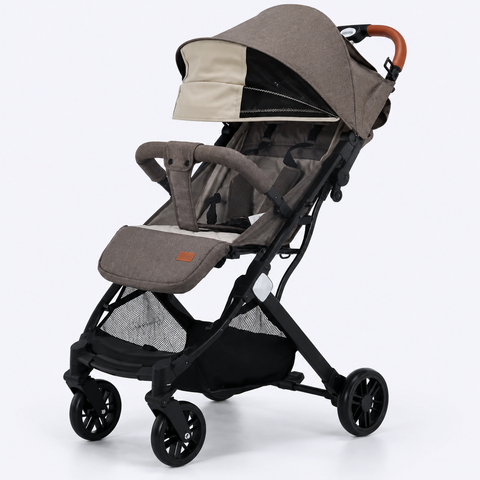 kidillo k8 Premium Army Green Lightweight Baby Stroller – Compact Foldable Travel Pram with Adjustable Canopy & Storage Basket