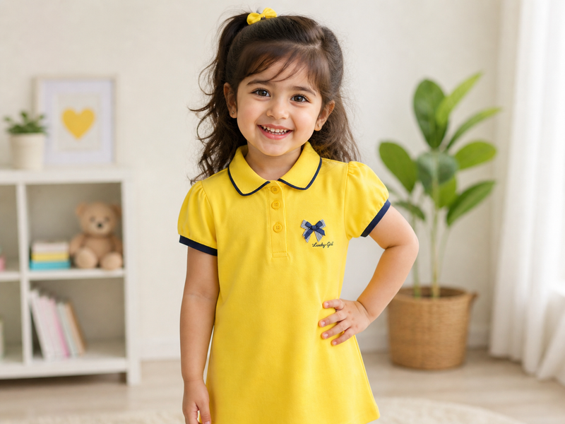 Girls Premium Yellow Polo Shirt