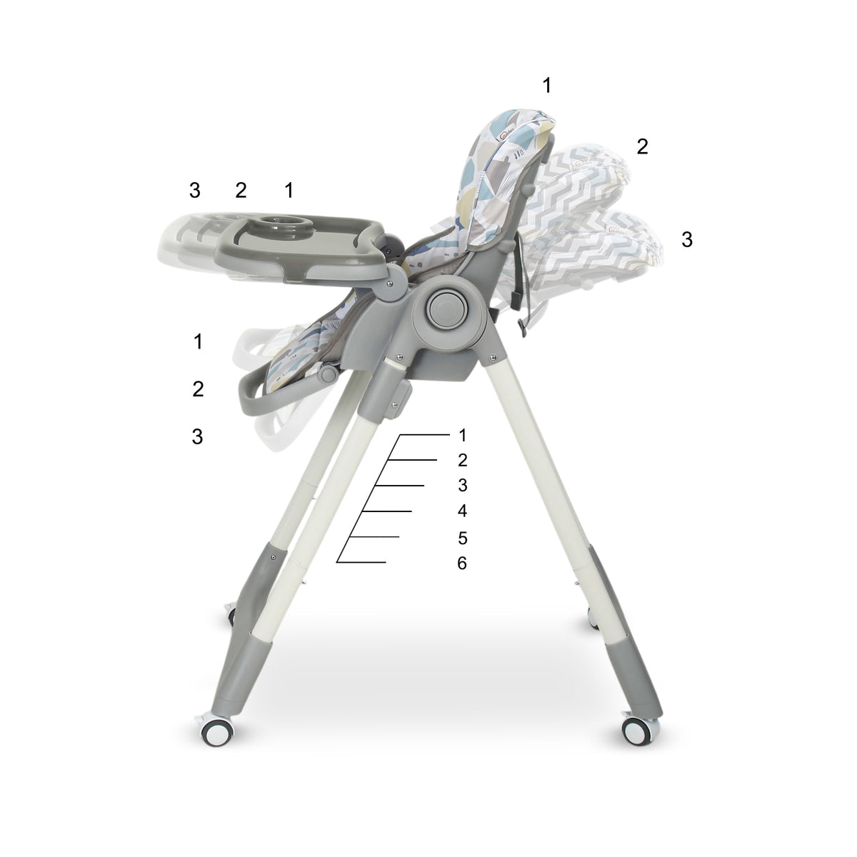 TINNIES MODERN BABY HIGH CHAIR PRINTED
