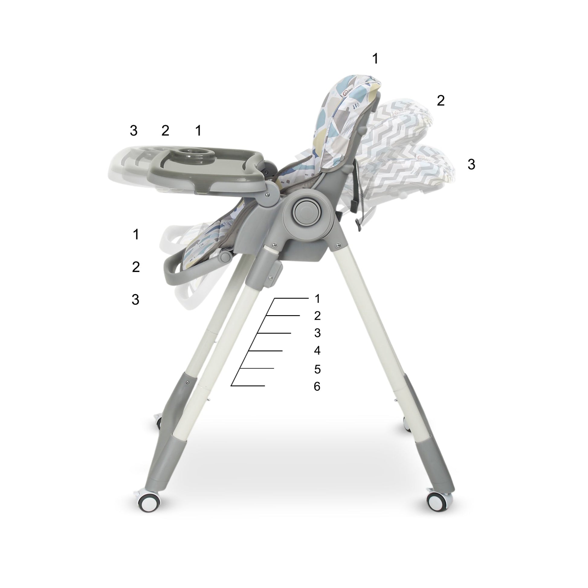 TINNIES MODERN BABY HIGH CHAIR PRINTED