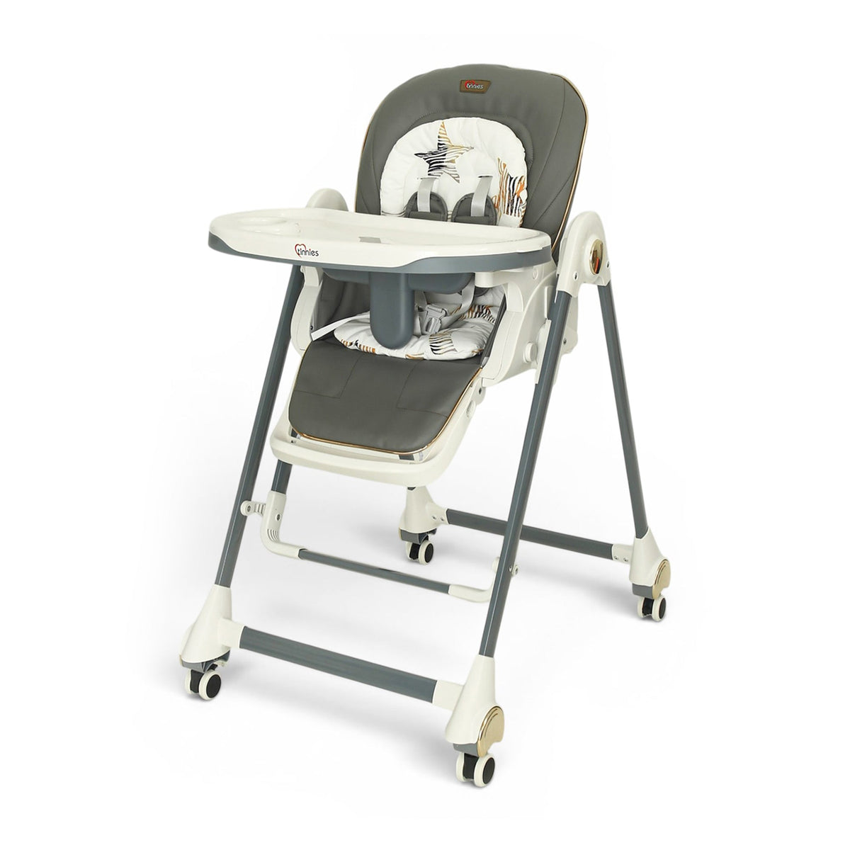 TINNIES BABY HIGH CHAIR W/SWING - GREY