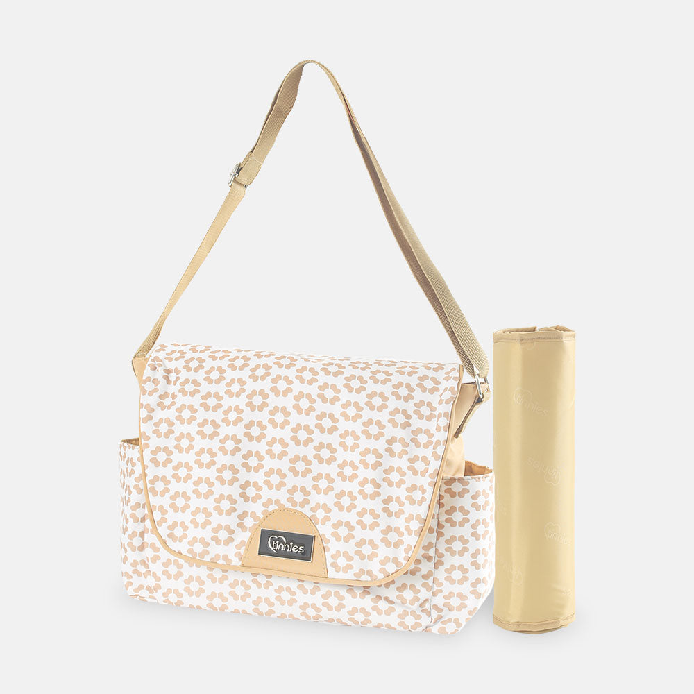 BABY DIAPER BAG - BEIGE FLORAL