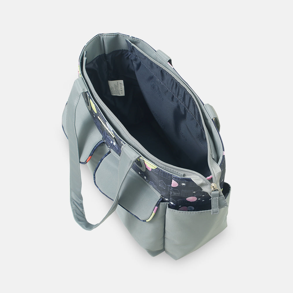 COMPACT DIAPER BAG WITH CHANGING PAD – GREY